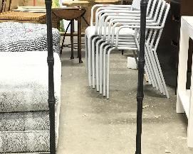 Pair Metal Bamboo Style Floor Lamps