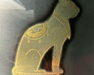 R MILLOY Signed Golden Cats I Foil Lmt Lithograph