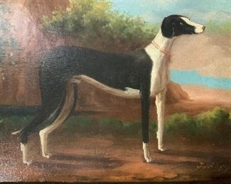 JOHN GRAY Signed Oil Painting, Greyhound