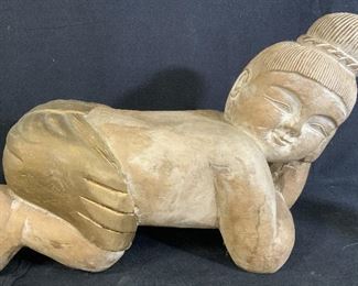 Asian Style Figural Wooden Sculpture