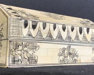 Artisan Handmade Bone Tile Trinket Box