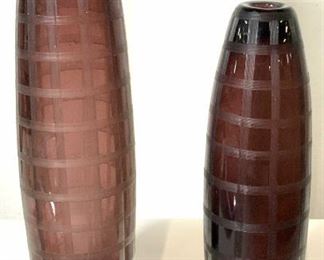 Pair MONTAAGE Amethyst Glass Vases, India