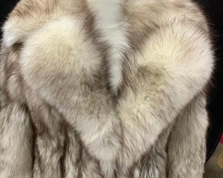 JAMES OTTAS NY Full Length FOX FUR & LEATHER COAT