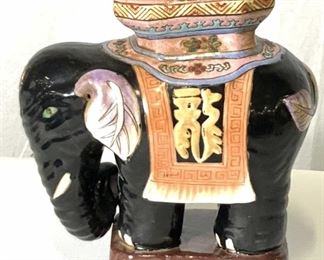 MAITLAND SMITH Hand Painted Porcelain Elephant