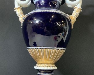 MEISSEN 19th Century Porcelain Cobalt Snake Vase