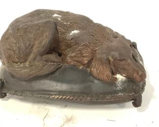 Etched Bronze Golden Retriever Dog Figural