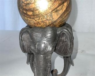 Collectible bronze Elephant Gazing globe Figural