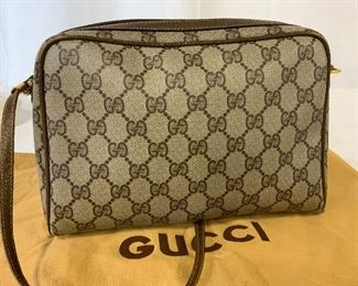 GUCCI CANVAS Vntg Monogram Shoulder Bag, Italy