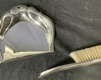 Vintage ASCI Silver Plated Crumb Catcher & Brush