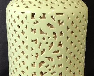 Green Ceramic Lidded Ginger Jar Lamp
