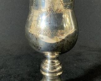 ESCO Signed Judaica Sterling Silver Kiddush Cup