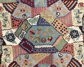 Vintage Wool Chainstitch Area Rug, INDIA