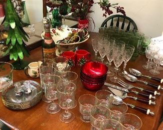 Christmas glasses & kitchen table