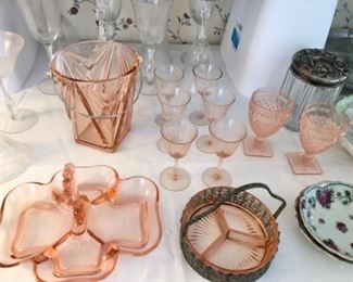 Antique glass, depression glass, more