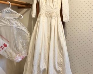 1950s wedding gown and hoop skirt 