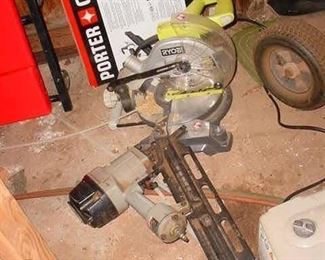 There are at least a dozen power staplers, electric and pneumatic, and equally as many chop and other heavy duty saws.