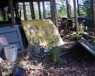 Many signs spread over the farm