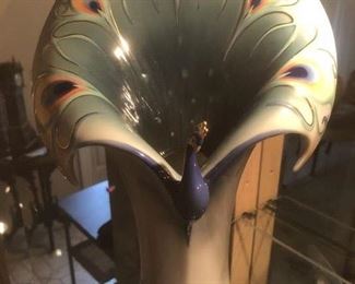 Franz Porcelain - Vase - Peacock Splendor