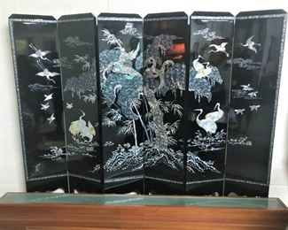 Mother of Pearl 6 Panel Privacy Screen Lighted Panel