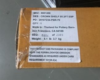 Pottery Barn Crown Shelves (4)