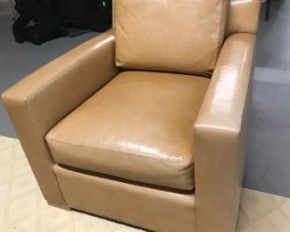 Coach Leather Chair with Ottoman
