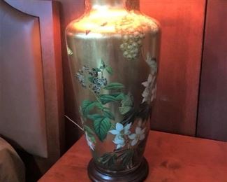 Scott Potte Grande Classical Lamps with Silk Blanche Field Lampshades (2)