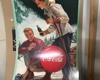 Original Coca-Cola Cardboard Poster 1947 (Has tear in left corner, but framed, you would never be able to tell)