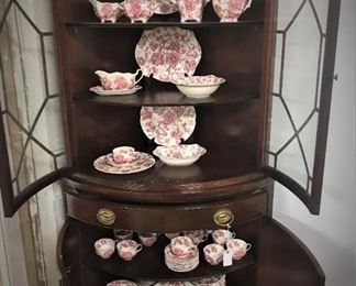Johnson Brothers Chippendale Place Setting in Drexel China Cabinet
