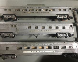 American Flyers Silver Passenger Cars, Hamilton, Washington, Columbus