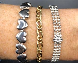 Sterling and Gold Bracelets