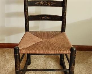 Vintage rush seat rocking chair