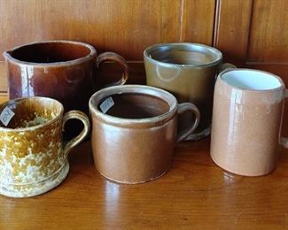 Stoneware Tankards and a Pitcher (5)
