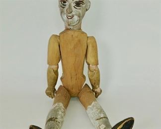 19th C. Carved Wooden Male Figure