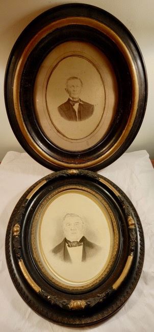 Two Oval Frames with Gentleman Portraits