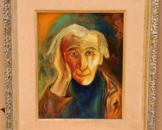 Oil on Panel, Man with Hand to His Face, Unsigned