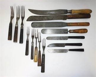 Vintage Kitchen Knives & Forks (15)