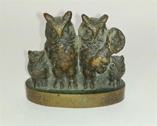 Bronze Owl Cabinet Grouping