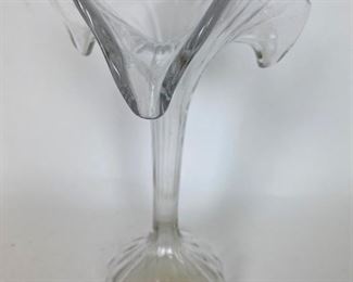 French Glass Ruffled Bud Vase