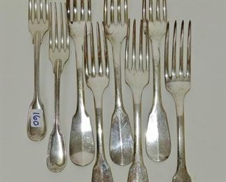 19th C. Christofle Monogrammed Dessert Forks (8)