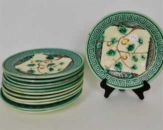 French Majolica Apple Decorated Plates (12)