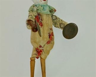 French Clown with Cymbals Doll