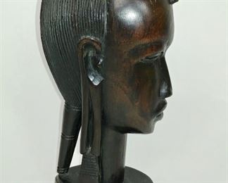 Ebonized Wood African Head