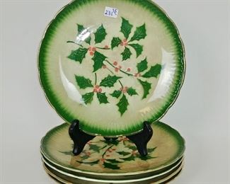 French Hadonville Christmas Holly Plates (5)