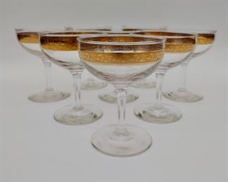 Lot of Gilt Decorated Champagne Glasses (8)