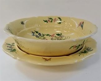 H&D French Faience Bowl & Under Bowl (2)