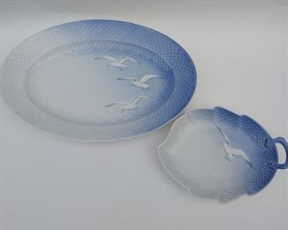 Bing & Grondahl Oval Seagull Platter & Dish (2)