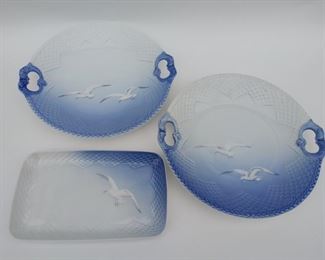 Bing & Grondahl Seagull Cookie Platters & Dish (3)