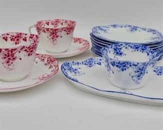 Shelley Dainty Pink & Blue Dishes