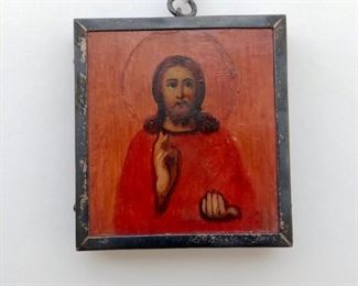 Religious Icon in Sterling Silver Frame