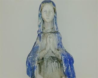 Antique French Faience Madonna in Prayer